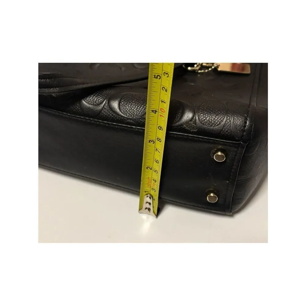 Rare~ Coach STANTON CARRYALL 26 IN SIGNATURE EMBOSSED Black LEATHER